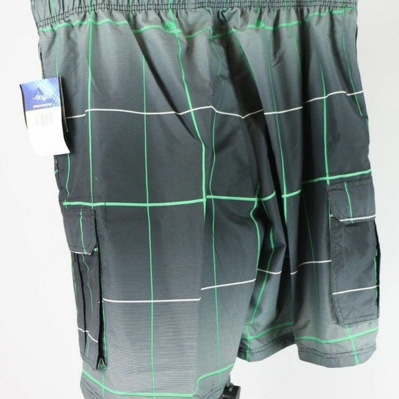 Kanu Surf Men's Big Vector Plaid Swim Trunks #3455 - Picture 2 of 3